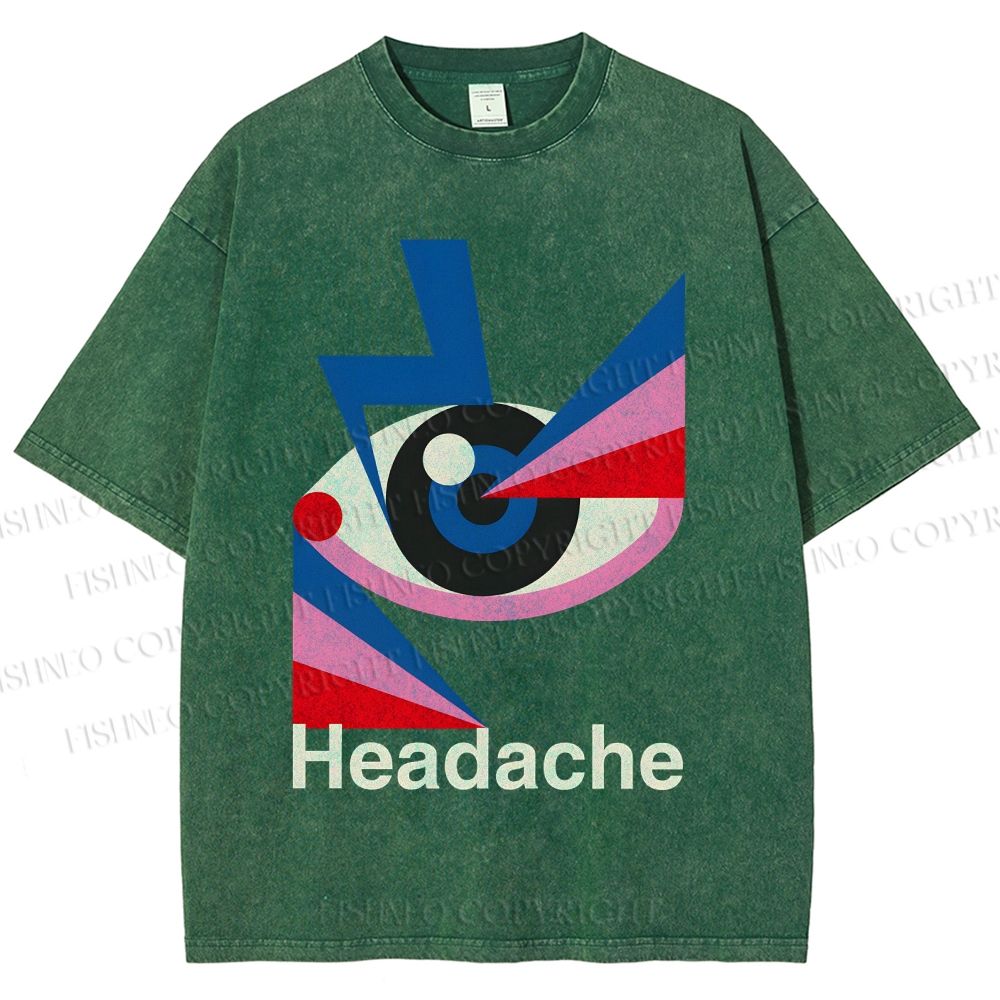 Unisex Geometric Art Eyes Printed Washed Tee