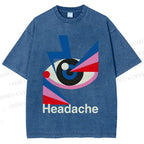 Unisex Geometric Art Eyes Printed Washed Tee