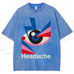 Unisex Geometric Art Eyes Printed Washed Tee