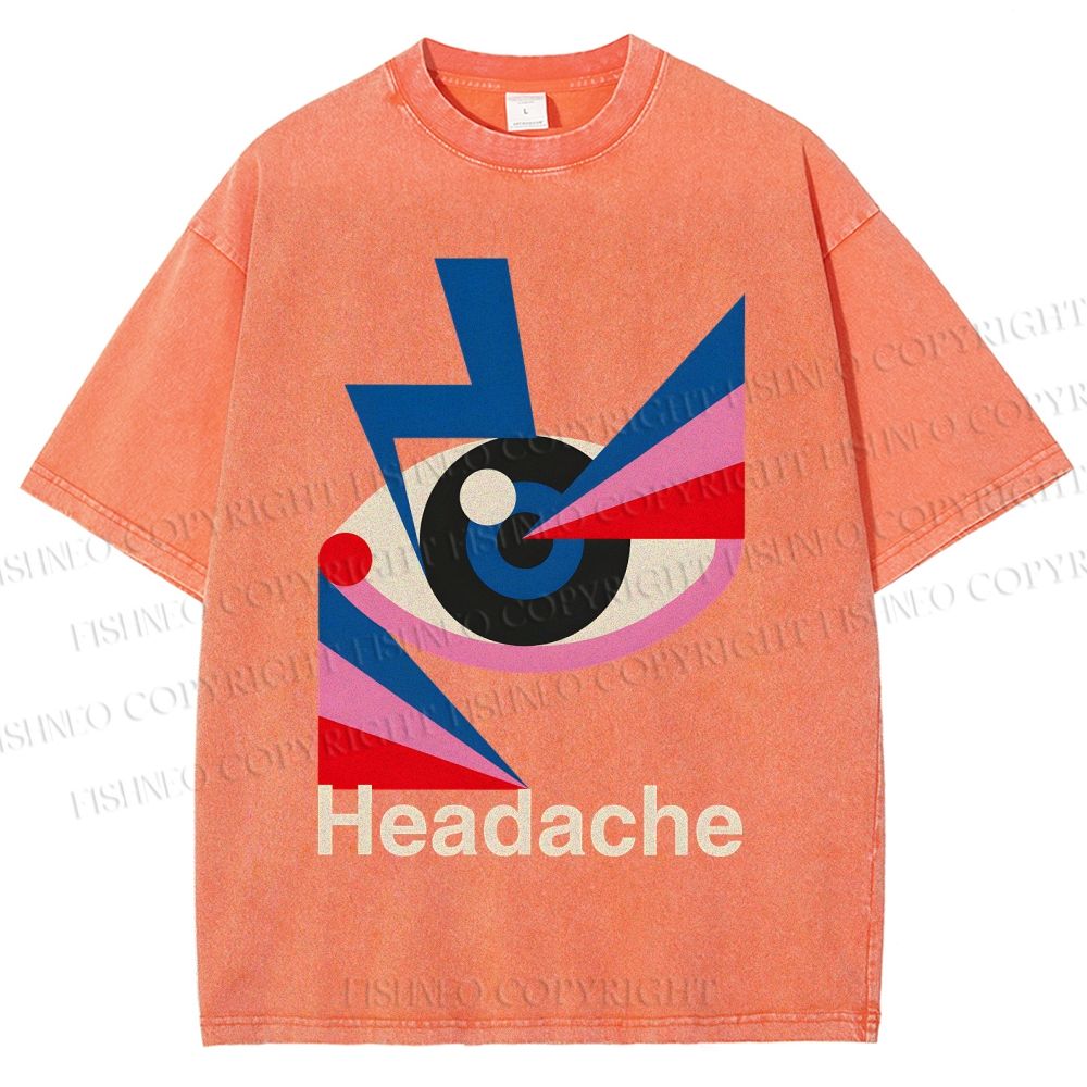 Unisex Geometric Art Eyes Printed Washed Tee