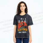 Unisex Vintage Robot Printed Washed Tee