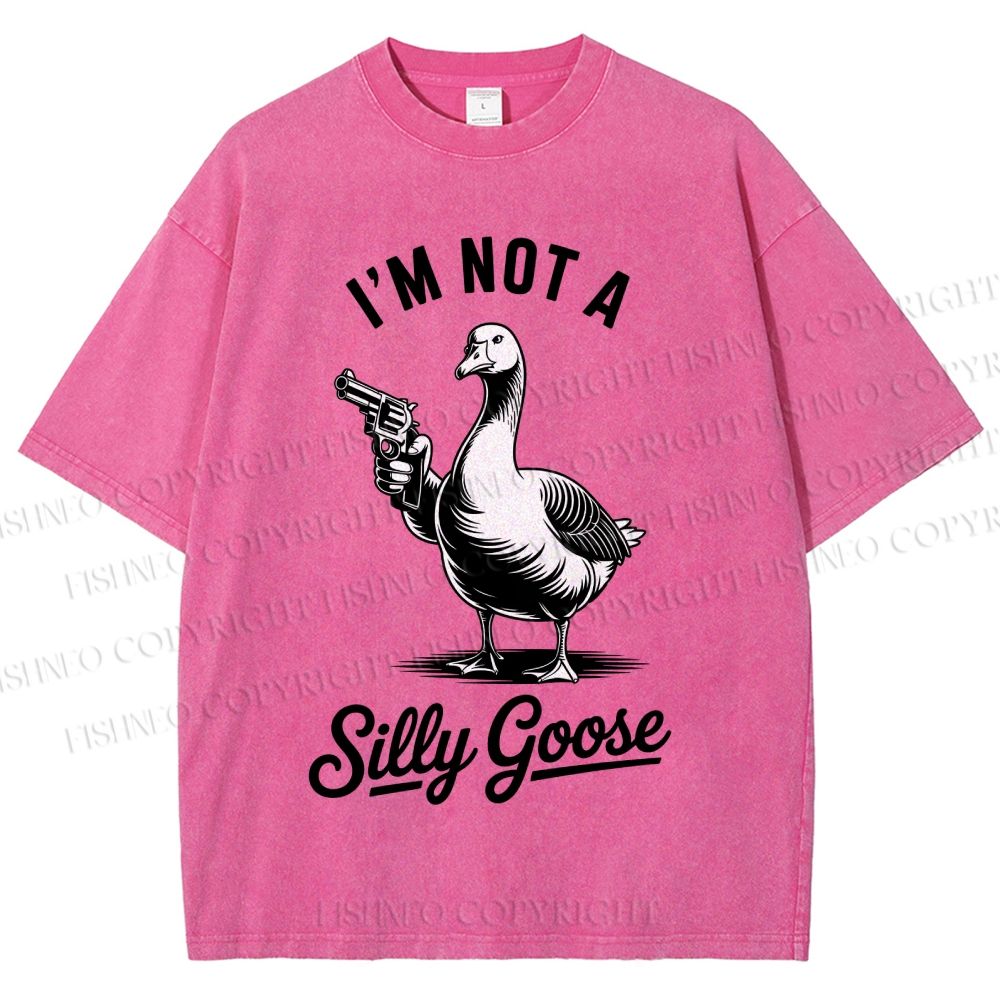 Unisex I'm Not A Silly Goose Printed Washed Tee