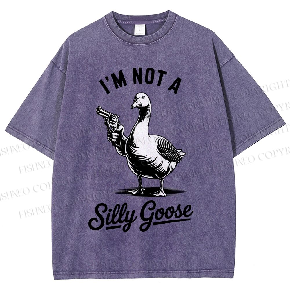 Unisex I'm Not A Silly Goose Printed Washed Tee