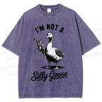 Unisex I'm Not A Silly Goose Printed Washed Tee