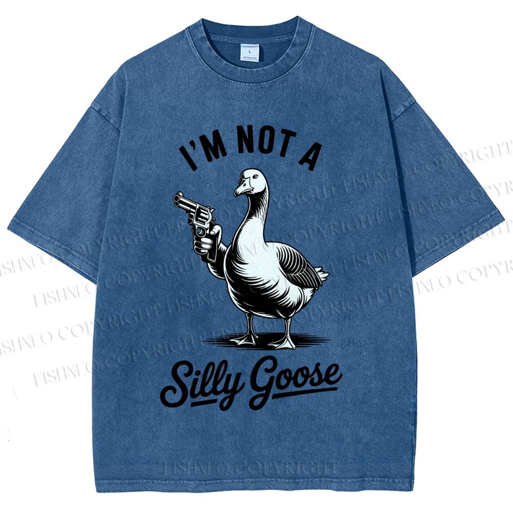 Unisex I'm Not A Silly Goose Printed Washed Tee