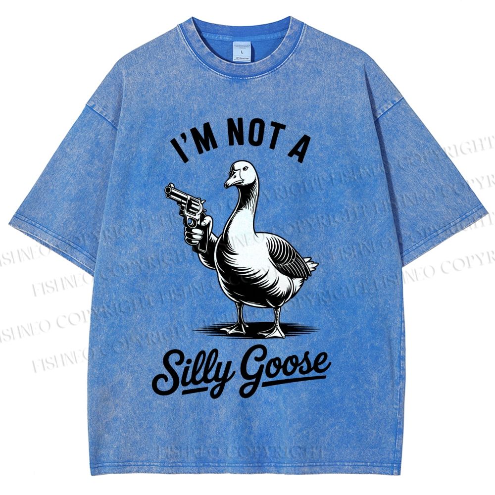 Unisex I'm Not A Silly Goose Printed Washed Tee