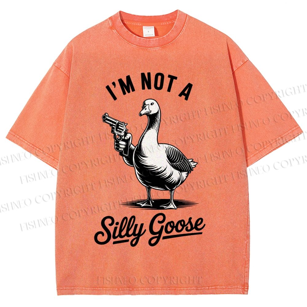 Unisex I'm Not A Silly Goose Printed Washed Tee