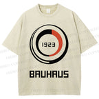 Unisex Bauhaus Geometric Circle Printed Washed Tee