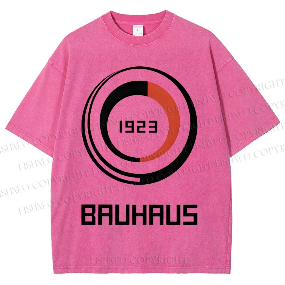 Unisex Bauhaus Geometric Circle Printed Washed Tee