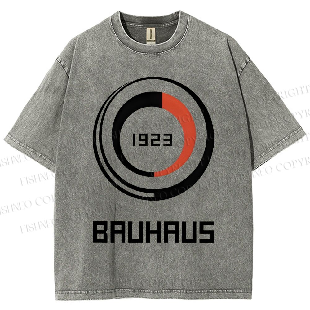 Unisex Bauhaus Geometric Circle Printed Washed Tee