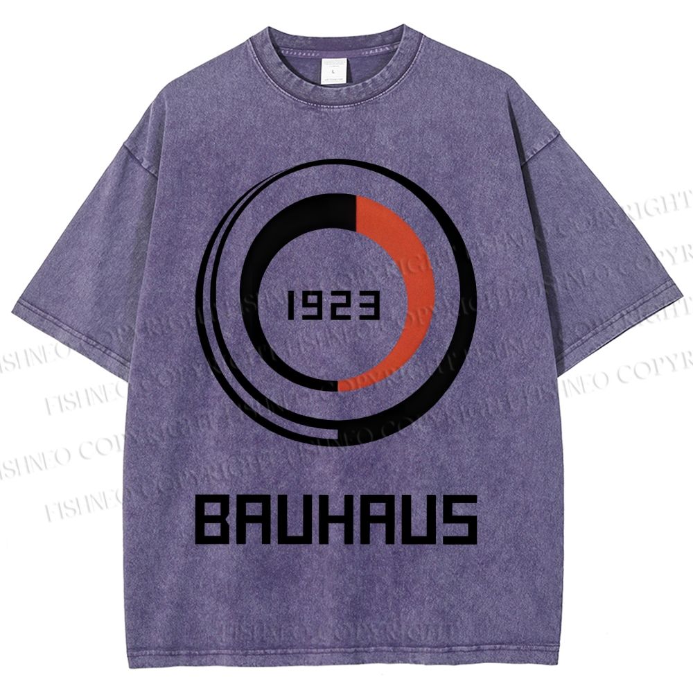 Unisex Bauhaus Geometric Circle Printed Washed Tee