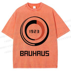 Unisex Bauhaus Geometric Circle Printed Washed Tee