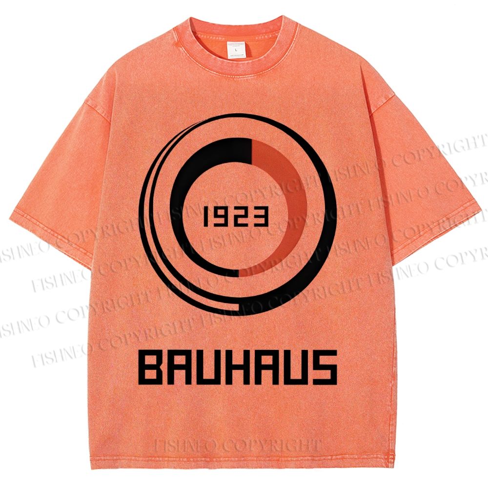 Unisex Bauhaus Geometric Circle Printed Washed Tee