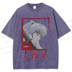Unisex Inuyasha Printed Washed Tee