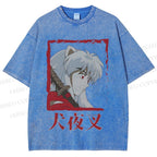 Unisex Inuyasha Printed Washed Tee