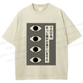Unisex Geometric Art Eyes Printed Washed Tee