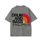 Unisex Drum And Bass Front And Back Printed Washed Tee