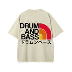 Unisex Drum And Bass Front And Back Printed Washed Tee