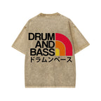 Unisex Drum And Bass Front And Back Printed Washed Tee
