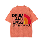Unisex Drum And Bass Front And Back Printed Washed Tee