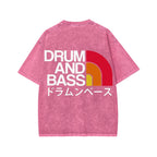 Unisex Drum And Bass Front And Back Printed Washed Tee