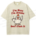 Unisex Chicken Printed Washed Tee