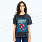 Unisex Sardine Fish Printed Washed Tee