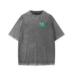 Unisex Everything Hard Frog Front And Back Printed Washed Tee