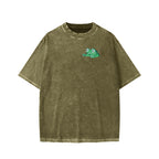 Unisex Everything Hard Frog Front And Back Printed Washed Tee