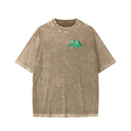 Unisex Everything Hard Frog Front And Back Printed Washed Tee
