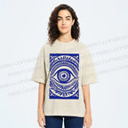 Unisex Blue Eye Printed Washed Tee