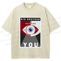 Unisex Geometric Art Eyes Printed Washed Tee