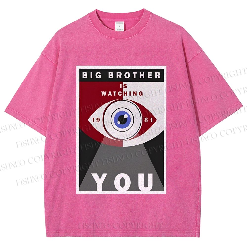 Unisex Geometric Art Eyes Printed Washed Tee