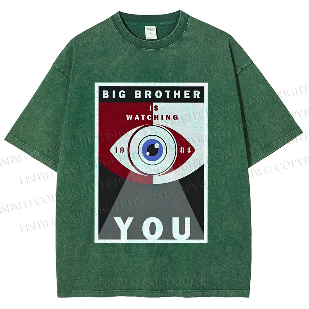 Unisex Geometric Art Eyes Printed Washed Tee