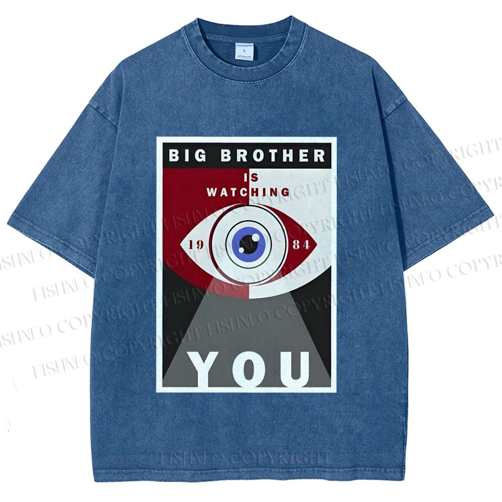 Unisex Geometric Art Eyes Printed Washed Tee