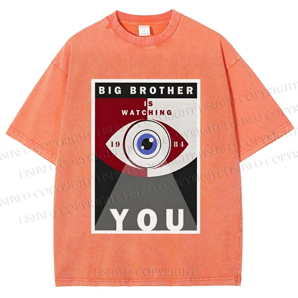 Unisex Geometric Art Eyes Printed Washed Tee