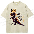 Unisex Monster Printed Washed Tee