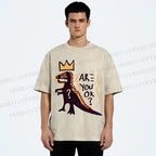 Unisex Monster Printed Washed Tee