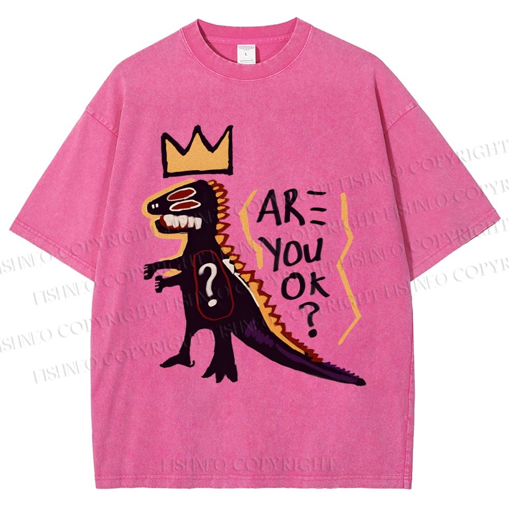 Unisex Monster Printed Washed Tee