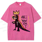 Unisex Monster Printed Washed Tee