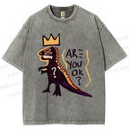 Unisex Monster Printed Washed Tee