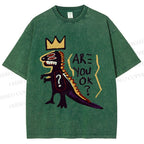 Unisex Monster Printed Washed Tee