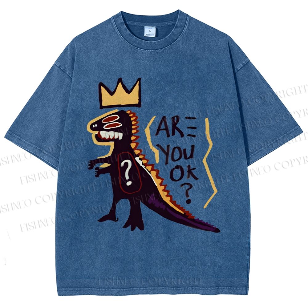 Unisex Monster Printed Washed Tee