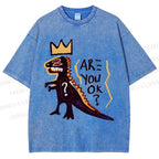 Unisex Monster Printed Washed Tee
