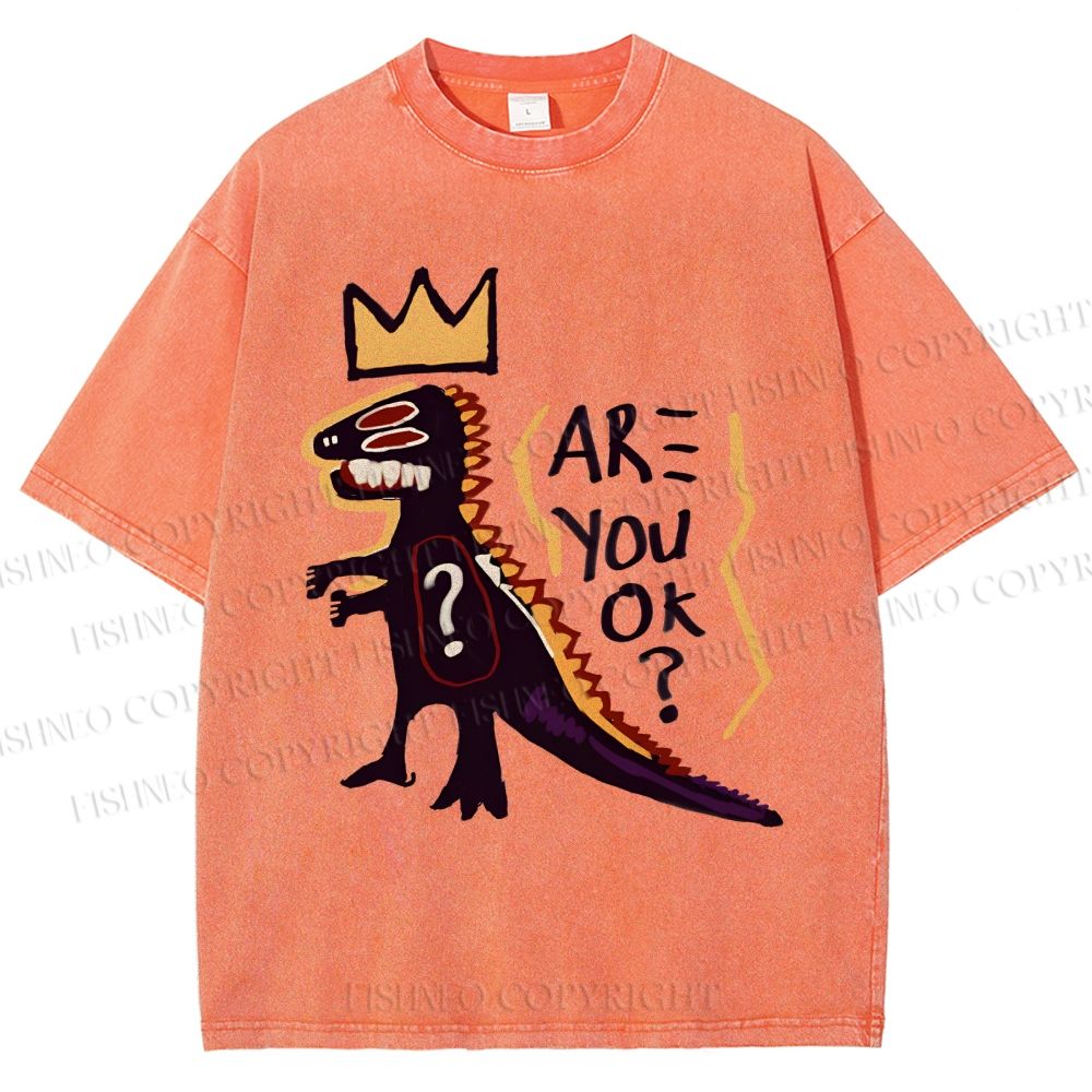 Unisex Monster Printed Washed Tee