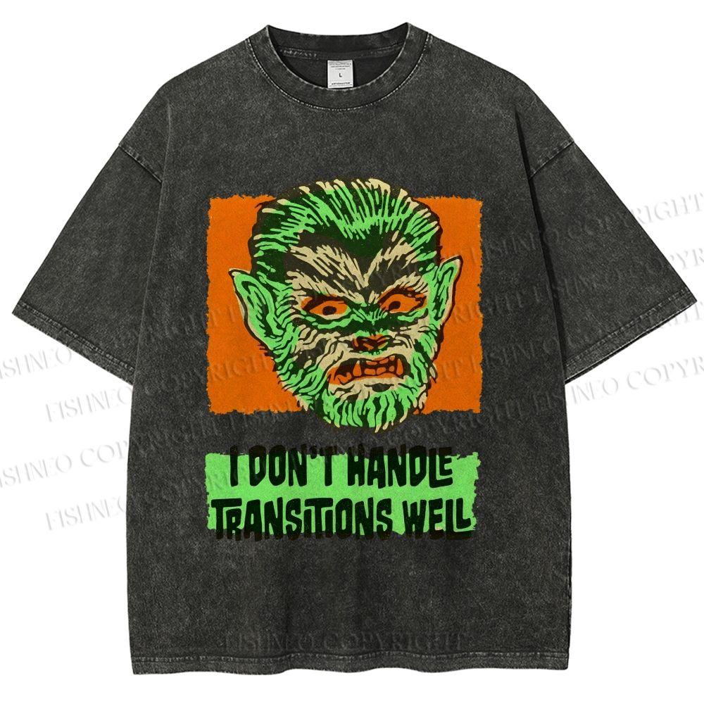 Unisex Vintage Monkey Printed Washed Tee