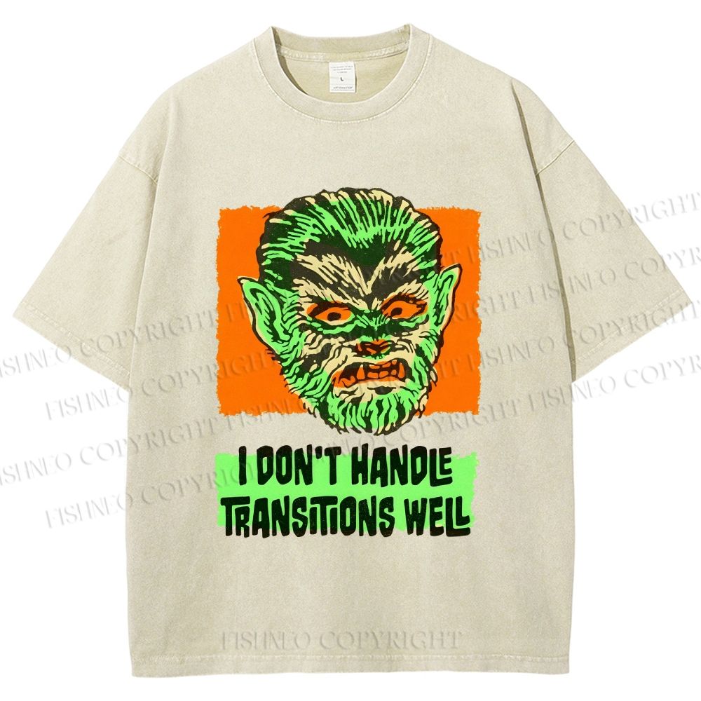 Unisex Vintage Monkey Printed Washed Tee