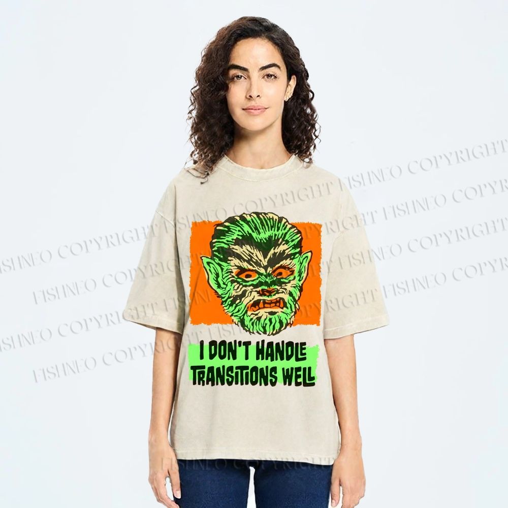 Unisex Vintage Monkey Printed Washed Tee