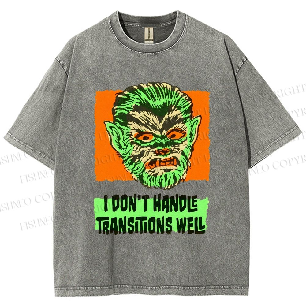 Unisex Vintage Monkey Printed Washed Tee