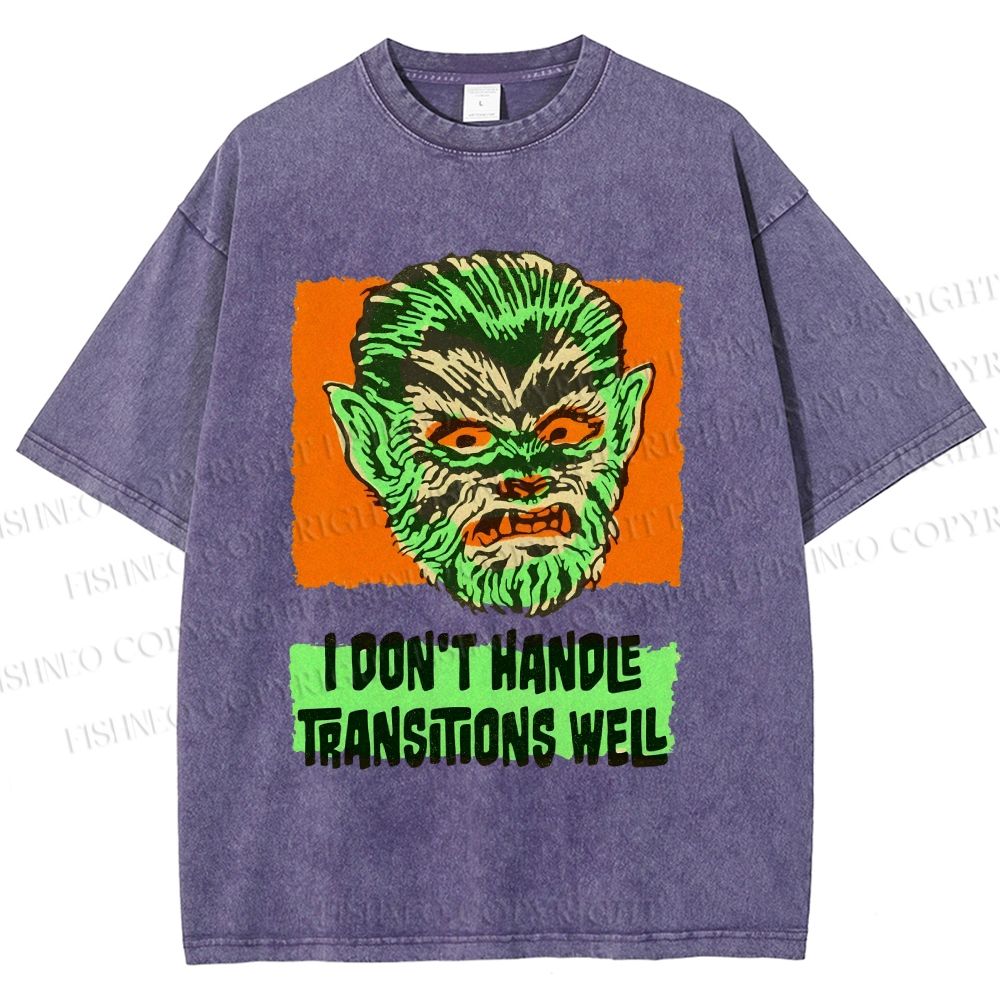 Unisex Vintage Monkey Printed Washed Tee